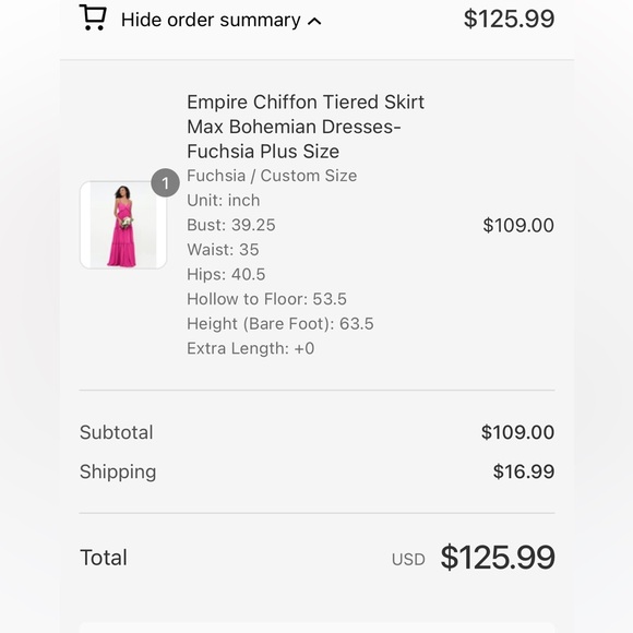 Empire Chiffon Tiered Skirt Max Bohemian Dresses-Fuchsia - Picture 3 of 5